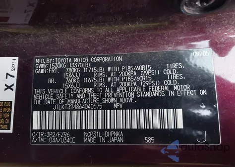 2006 Scion Xb from USA, damaged, VIN JTLKT324864040575